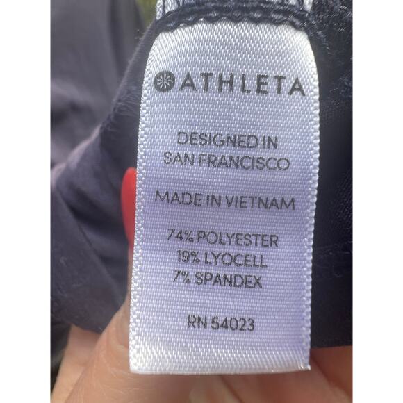 Athleta Women’s Navy Encore Short Sleeve Cinch Open Back T-Shirt Size Large Top - Picture 6 of 6